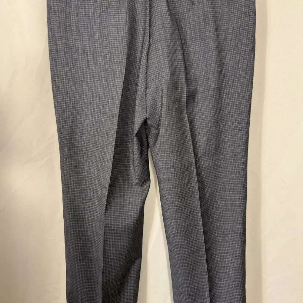 Lauren Ralph Lauren Men’s Wool Dress Slacks Gray Glen Check Pleated 38W 32L